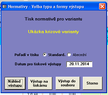 Aktivační tlačítka viz Obr. 4.5 1 Zrušit provedené úpravy normativů po aktivaci jsou všechny úpravy zrušeny. Všechna zelená pole budou prázdná.