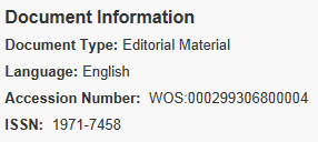 Příklady posouzení výsledku Článek má v databázi WoS uveden jiný příznak než Article, Review, Proceedings Paper nebo