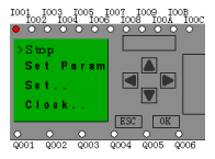 Operátorský LCD HMI panel Operátorský panel LCD mikrokontrolérů xlogic umožňuje zobrazovat pevné zprávy jako je čas, stav vstupů a výstupů apod. jako běžné operátorské panely.