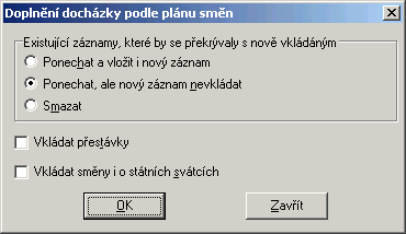 222 Vyberte Dovolenou a ihned se zobrazí dialog s podrobnějšími informacemi. Zde musíte doplnit datum do kterého dovolená trvala, pak potvrďte OK.