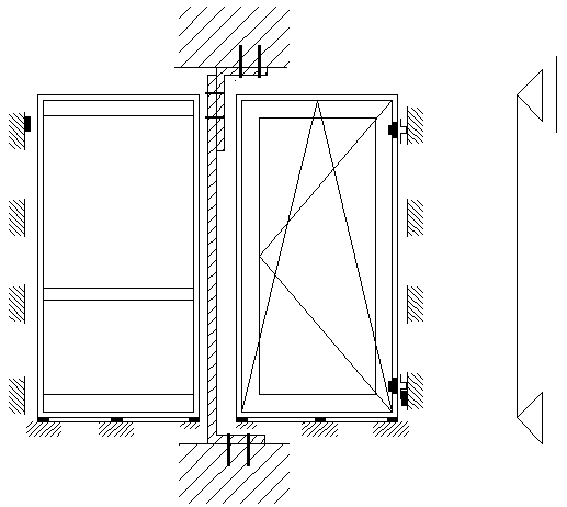 V případě vícekřídlových vchodových dveří se sloupky nebo v případě dveří provedených jako spojované jednotlivé prvky je