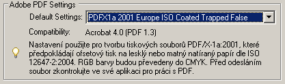 3.5.1 Všeobecné volby smysluplný popis nastavení usnadní jeho používání kompatibilita musí být Acrobat 4.0 (PDF 1.