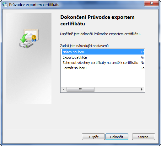 Zadejte heslo k certifikátu (budete ho potřebovat i pro import do aplikace ČSOB Business Connector) a stiskněte tlačítko Další.