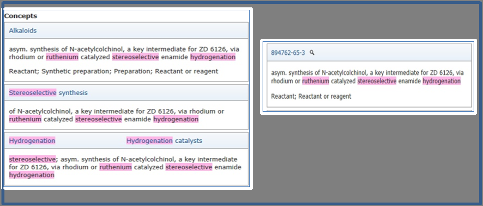 SciFinder nám doporučuje formulovat dotaz jako větu: Stereoselective hydrogenation with ruthenium catalysts, což poskytne výsledek sumarizovaný v tab. I.