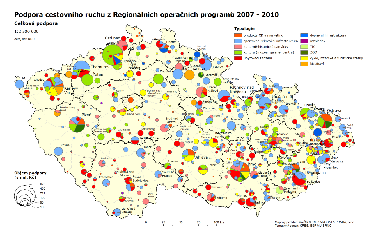 cestovního ruchu, které jsou identifikovány pro období 2007 2013 právě v Regionálním operačním programu regionu NUTS II Jihovýchod (dále jen ROP JV) dohromady pro Jihomoravský kraj a Kraj Vysočina: U