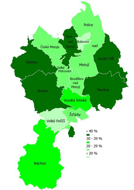 10.1 Lesnictví Lesní pozemky zabírají 34, 9 % rozlohy MAS, což je zhruba o 1,1 p. b. více než je celorepublikový průměr.