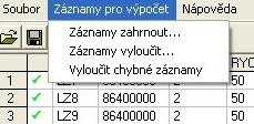 Uživatel se v mřížce s daty může pohybovat pomocí šipek a myši. Buňku aktivuje dvojklikem myši nebo stiskem klávesy ENTER. Pak je možné do buňky psát.