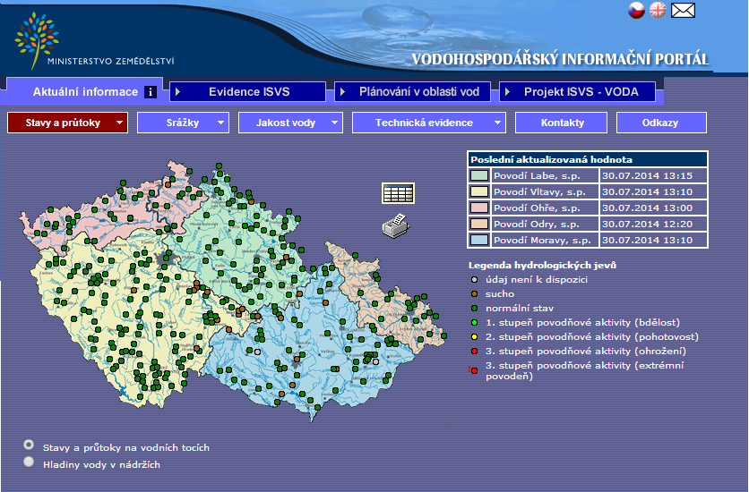 2.4.4 Informační systém veřejné správy - VODA (ISVS -VODA) Gestorem Vodohospodářského informačního portálu VODA je Ministerstvo zemědělství a Ministerstvo životního prostředí ve spolupráci s dalšími