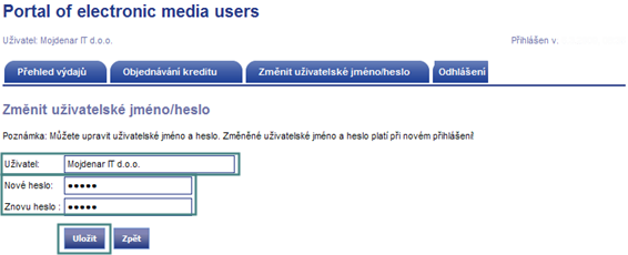 se otevře nová zadávací forma, kde se údaje mění (obrázek 16).