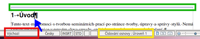 zá hlaví odstranit, provede se to prostým smazáním Obr. 33: Menu; číslo stránky pole s číslem stránky, ale záhlaví resp. zápatí zů stane, byť prázdné zachováno.