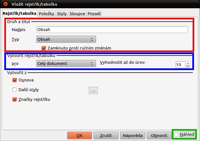 Představa, že se po každém přidání nebo smazání něja kého toho odstavce textu, ručně opravuje obsah nebo jiné seznamy, je šílená.