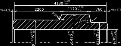 c) Kontrola tvaru výkovku - neprováí se osazení 10 mm - 180 mm (neopovíá vztau 9 v kapt. 1.8.) neprováí se osazení 10 mm 10 mm (neopovíá vztau v kapitole 1.8..) nerovnost konců výkovku max.