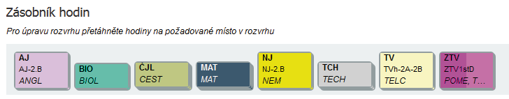 Praktické nasazení Rozvrhů jednak vyžaduje sestavení úvazků (viz příručka Administrace objektů, organizačních jednotek a uživatelů v iškole.