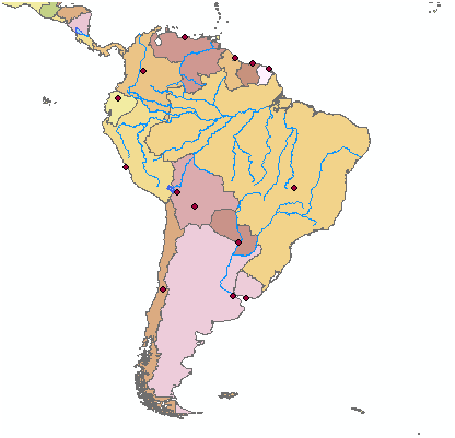 Mapa by měla asi vypadat takto: V případě, že jsou některé státy Jižní Ameriky vybarveny velmi podobnou barvou, bude nutné upravit jejich barvu.