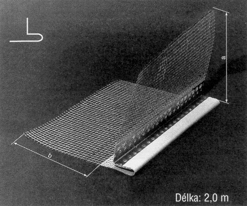 Dilatační profily Hliníkový profil s gumotextílií a síťovinou pro vytváření dilatačních spár v zateplovacích