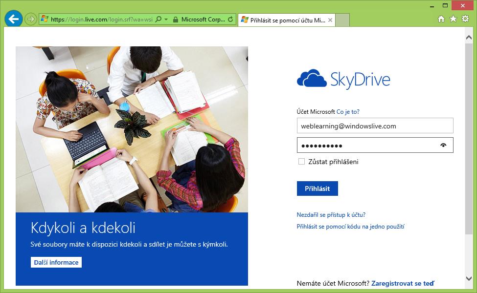 Obrázek 23 Obrázek 24 Obrázek 25 Cloudové služby, sdílení dokumentů, nové možnosti MS-Office 2013 Data, která v aplikacích MS-Office 2013 načítáme on line z internetu například z portálu SkyDrive,