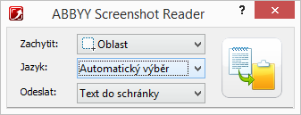 ABBYY Screenshot Reader Aplikace ABBYY Screenshot Reader je chytrou a snadno pouţitelnou aplikací pro zachycení dvou typů snímků obrazovky Obrázků a Textu z jakékoli oblasti na obrazovce.