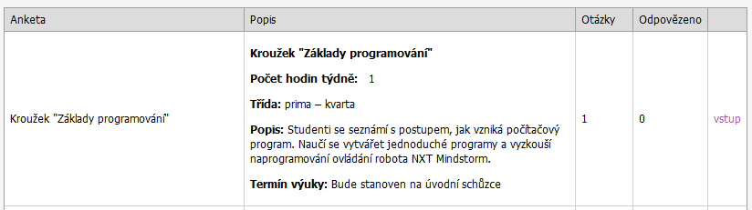 svými přihlašovacími údaji. 2. Po přihlášení vyberete v menu Ankety možnost Vyplňování anket. 3.