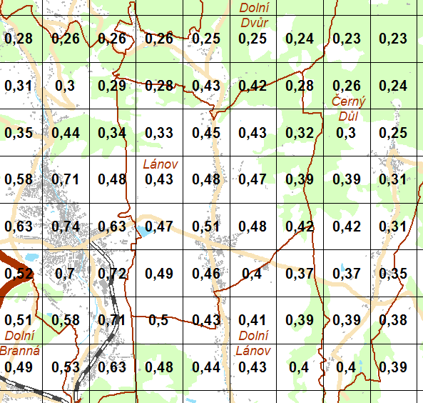 Obrázek 5: Pětiletý průměr z ročních průměrů obsahů B(a)P v ovzduší za roky 2007-2011. 2.4. Ochrana vod Řešeným územím neprotékají významné vodní toky, stanovené vyhláškou č. 178/2012 Sb.