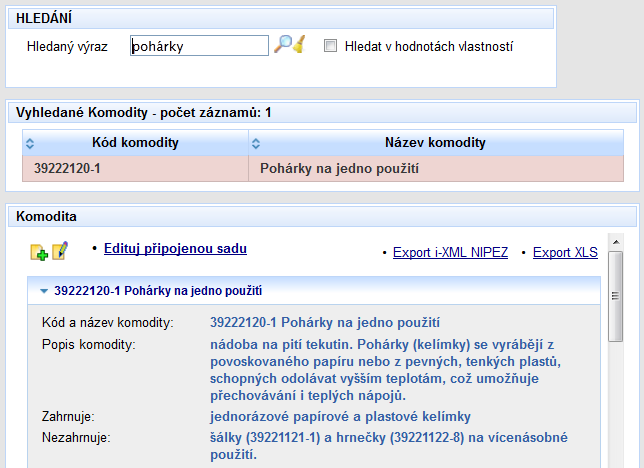 Metdický pkyn k pužívání Číselníku NIPEZ v praxi Verze: 1.1.1 v našem případě je t kmditní kategrie 11 Kancelářské ptřeby.