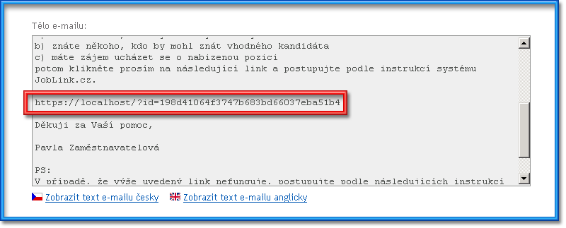 3. Ve vygenerovaném textu najděte internetový odkaz na pracovní nabídku. 4.