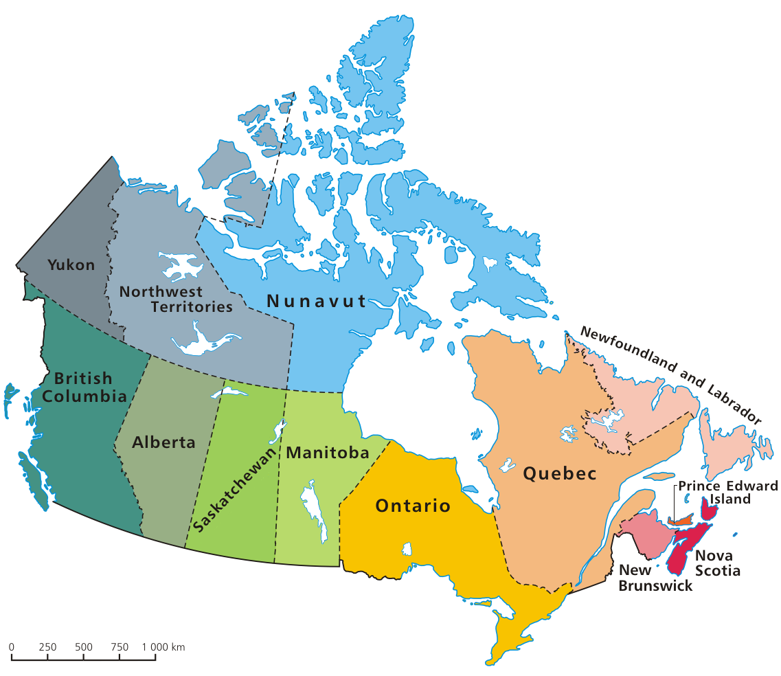 Obr. 1A Kanadské provincie a teritoria Zdroj: vlastní úprava podle Wikipedie e e WIKIPEDIA.