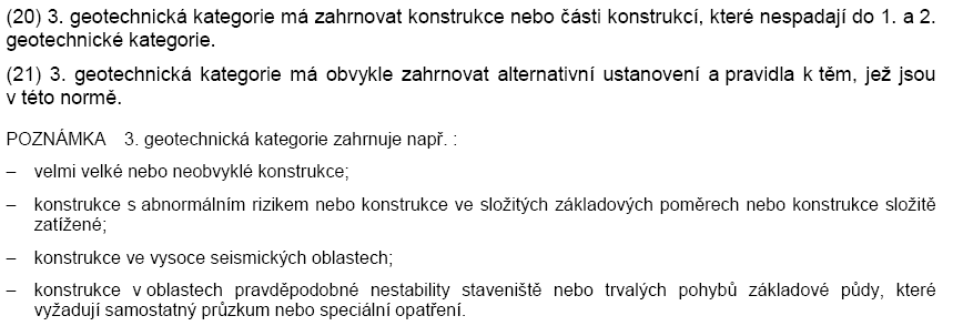 ČSN EN 1997-1 Geotechnické kategorie (společná