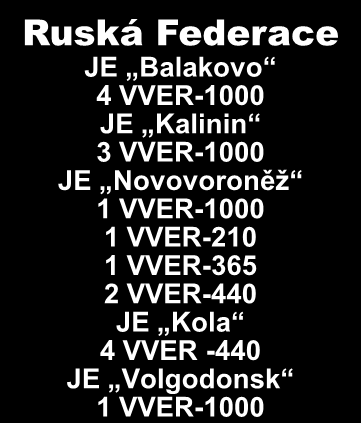 JADERNÉ ELEKTRÁRNY S TECHNOLOGIÍ VVER Česká Rep.