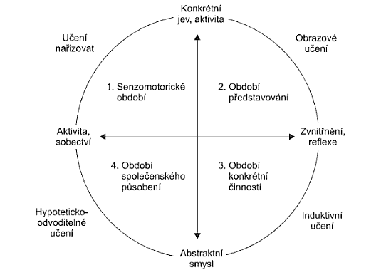 Piagetův model učení a kognitivního vývoje (Kolb 1884 In Hanuš, Chytilová 2009). 3.