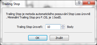 V případě, že chcete zvolit jinou hodnotu, než je v nabídce, vyberte poslední řádek s názvem jiné a vypište požadovanou vzdálenost v bodech přímo do okna a potvrďte.