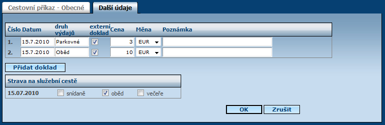 Případně je možné využít i exportu dat do excelového formátu pod ikonkou Export do XLS : Kdy se kromě jízd v uvedeném období doplní i název a adresa firmy a položky z tabulky Výpočet a vyúčtování.