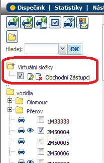 Díky tomu si pak může rychle zobrazit požadovanou skupinu vozidel nezávisle na firemní struktuře. Například všechny obchodní zástupce napříč všemi středisky.