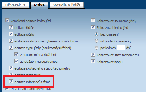 Uživatel zde může například zadat činnost, kterou prováděl v navštívené firmě.