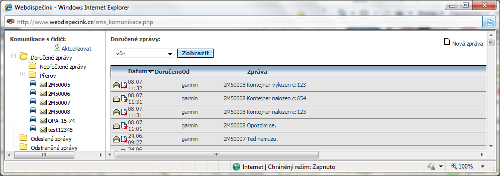 2.5.1 Uzamčení vybrané oblasti Při kaţdé aktualizaci poloh vozidel při sledování vozidel dojde k přepočtu viditelné oblasti mapy. Pro uzamčení výběru mapy slouţí symbol.