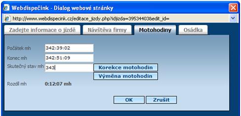 12 Korekce motohodin Obdobně lze také provádět korekci motohodin a tím sladit počítadlo motohodin ve vozidle respektive pracovním stroji. 3.