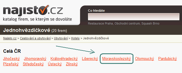 Mám zájem o co nejlevnější ubytování, takže mě zajímají hotely s jednou hvězdičkou.