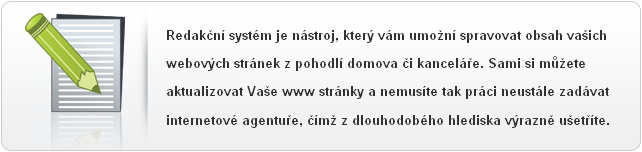 10/37 3. REDAKČNÍ SYSTÉM (CMS) 3.1. CO JE TO REDAKČNÍ SYSTÉM Redakční systém je nástroj, který Vám umožní spravovat obsah Vašich webových stránek z pohodlí domova či kanceláře - nemusíte práci neustále zadávat internetové agentuře.