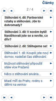 Obr. 14 Zobrazení článků špatné zbarvení U detailu článku není vidět v pravém panelu aktivní prvek menu.