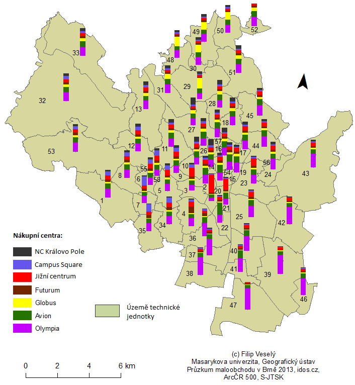 Tab. 12: Podíl nákupních center v % na celkovém počtu obyvatel města na základě modelování NC Jižní Kampus Královo Futurum Globus AVION Olympia centrum Square Pole Nyní (Vaňkovka) 14,4 9,4 9 7,8 8,3