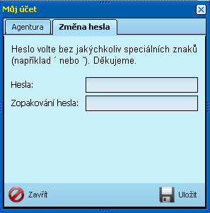 Můj účet V záložce naleznete informace o své agentuře a můžete si zde také změnit heslo. Kontakt Pomocí ikony systému Travelviewer.