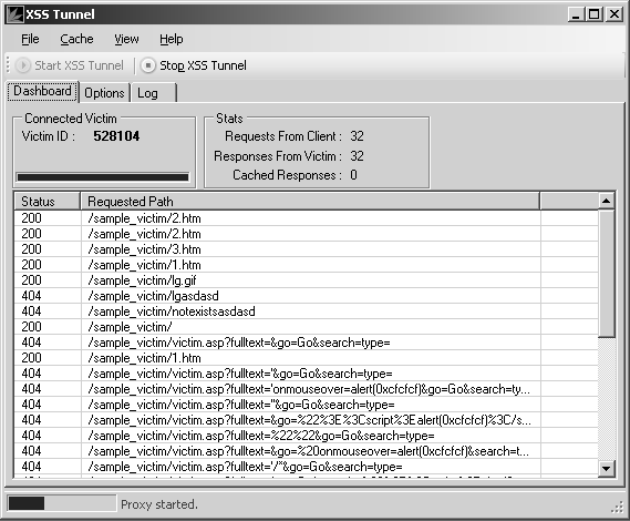 246 Cross-Site Scripting v praxi XSS Tunnelu pak může útočník po doméně surfovat pod jejich identitou a využívat tak všech výhod jejich administrátorských práv.