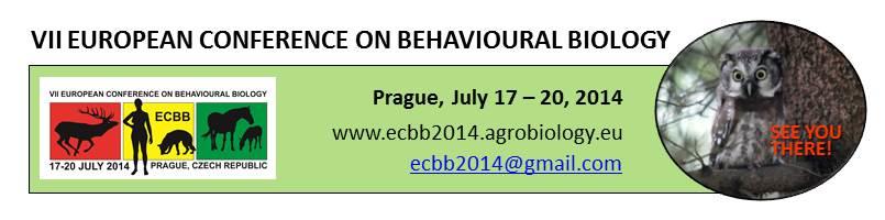 Pozvánka na behaviorálně-biologickou konferenci, pořádanou ČSEtS v roce 2014 Organizační výbor ECBB2014 srdečně zve badatele zabývající se chováním zvířat, lidí a případně i rostlin na 7.
