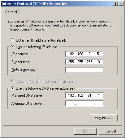 Pøipojení k bezdrátové síti s bezdrátovým smìrovaèem nebo pøístupovým bodem pomocí DHCP serveru ve Windows 2000. Zvolte Získat adresu IP automaticky (Obtain an IP address automatically).