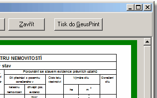 GEUSprint 31 6 GEUSprint GEUSprint je samostatný program, který je zatím primárně určen pro soutisk tabulek z programu GEOMETR a grafiky z programu GEUS. Jde hlavně o geometrické plány do formátu A3.