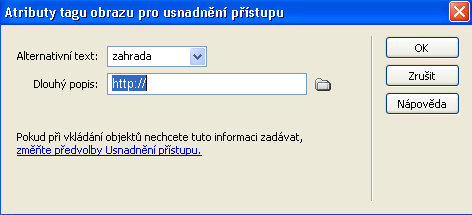 5. V dialogu vybereme zdroj obrazu a v adresáři s obrázky vybereme obrázek zahrada.jpg a klikneme na OK. 6.