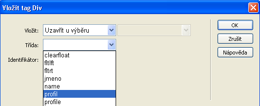 Část stránky věnovaná Lindě se umístí do své značky <div>kolem níž se v okně dokumentu objeví tečkovaná čára. 4.