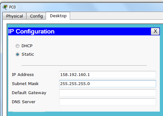 Prostředí aplikace Cisco Packet Tracer 13 Řešený příklad 1.