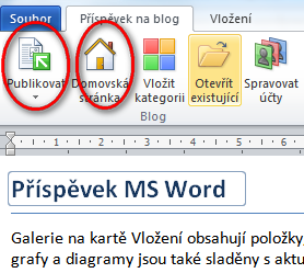 g) Tlačítkem publikovat odešlete příspěvek na svůj wordpress blog.