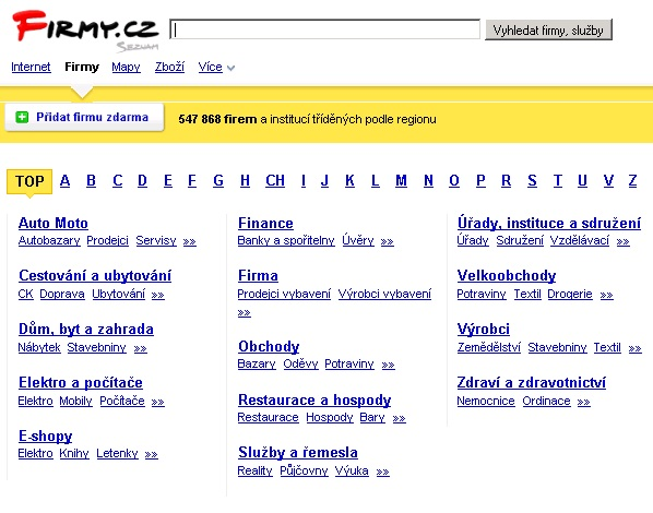 Obrázek č. 6: Katalog Firmy.cz Zdroj: http://www.firmy.cz/, 2.4.2011 3.
