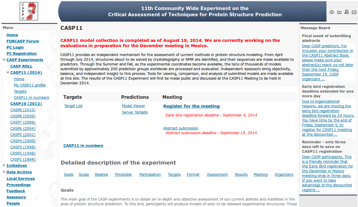 CASP Critical Assessment of protein